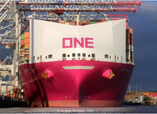 THE WORLD’S LARGEST SHIP EQUIPPED WITH A WIND DEFLECTOR TURNS HEADS AS IT TOURS EUROPEAN PORTS