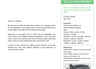 MAN ENERGY SOLUTIONS SERVICE LETTER SL-2022-724