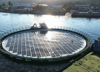 FLOATING SOLAR-POWERED SYSTEM REPLACES DIESEL AT SALMON PEN IN CHILE