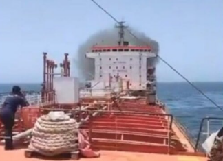 INDIAN CREW AIRLIFTED FROM BURNING SHADOW FLEET TANKER OFF OMAN