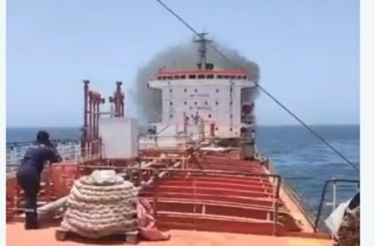 INDIAN CREW AIRLIFTED FROM BURNING SHADOW FLEET TANKER OFF OMAN