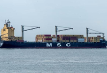CREW RESCUED AFTER ABANDONING SMALL MSC BOXSHIP OFF VIETNAM