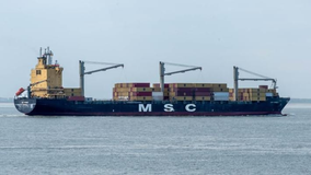 CREW RESCUED AFTER ABANDONING SMALL MSC BOXSHIP OFF VIETNAM